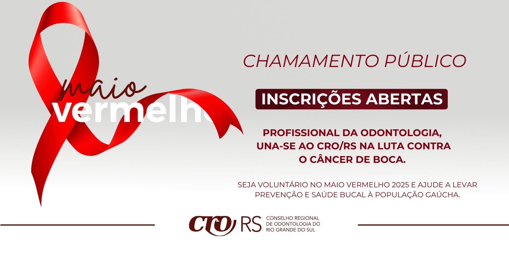Chamamento Público Maio Vermelho 2025 CRO/RS