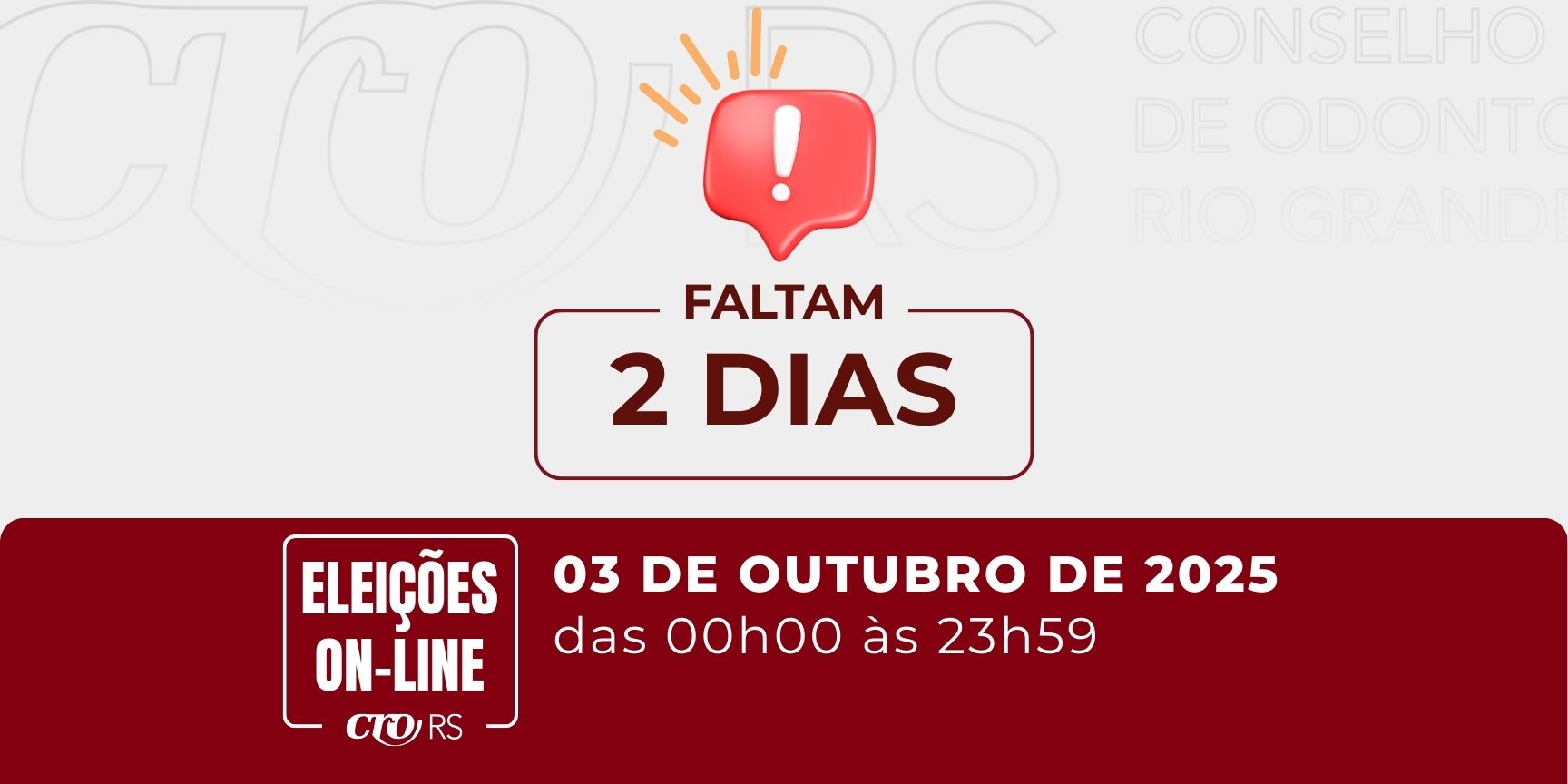 Faltam 2 Dias Para A Eleição do CRO/RS: