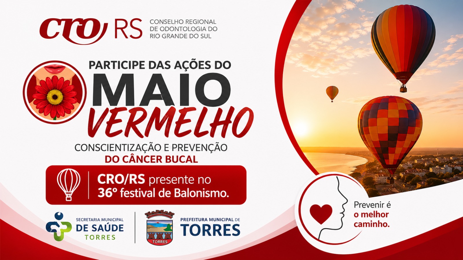 CRO/RS marca presença no 36º Festival de Balonismo de Torres para ações de prevenção ao câncer bucal